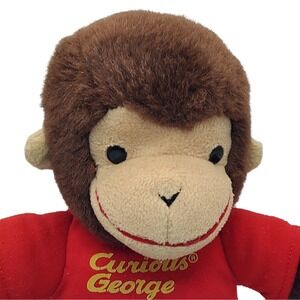 Vintage Gund Curious George Plush Monkey Brown Wearing Red Shirt Stuffed Animal